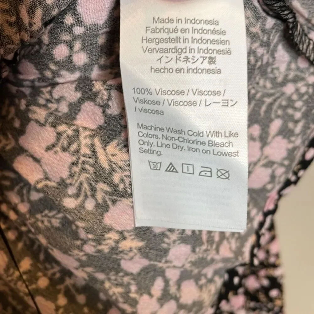 J. Crew Puff-sleeve drapey crepe top in fall garden floral Size Small